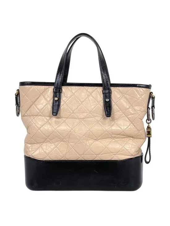 Chanel Gabrielle de Tote Quilted Handbag Leather Beige - Picture 3 of 12